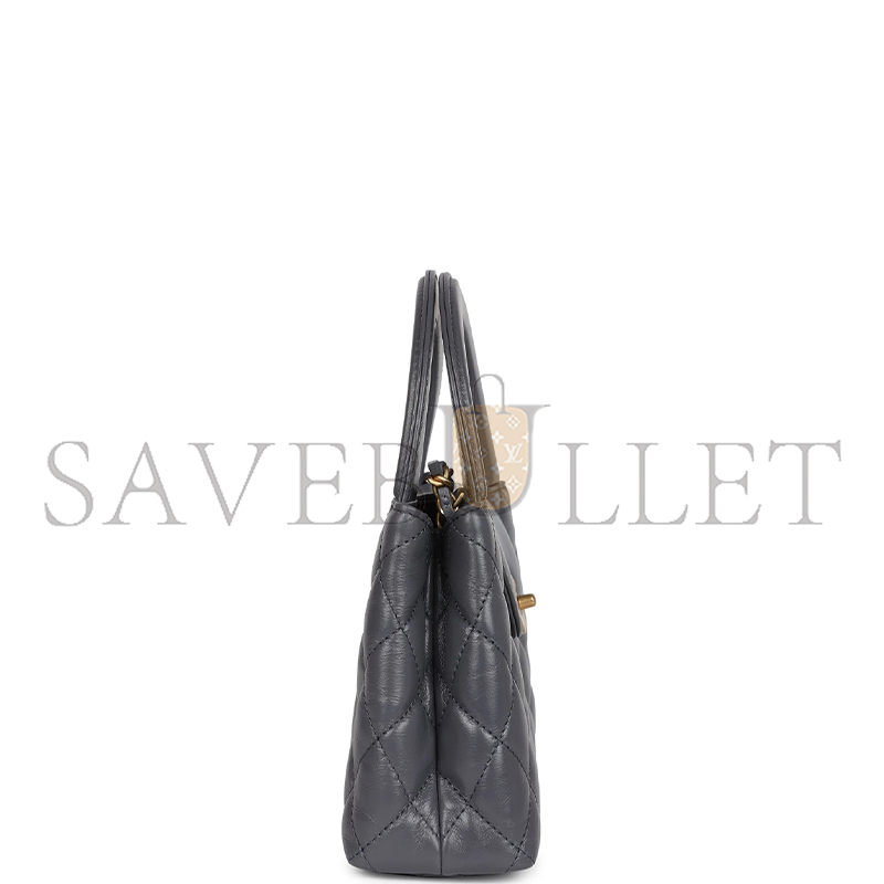 Ch*el master grey quilted calfskin mini kelly brushed gold hardware as4416 (19*13*7cm)